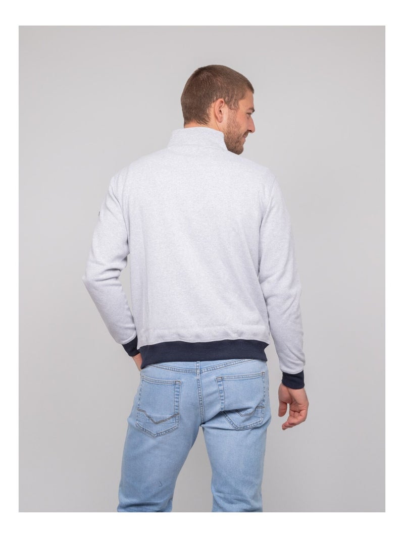 Gilet zippé coton WISLAND Gris chiné - Kiabi