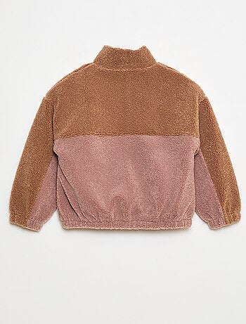 Gilet zippé effet moutonné