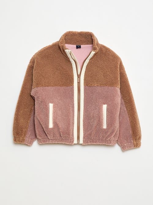 Gilet zippé effet moutonné - Kiabi