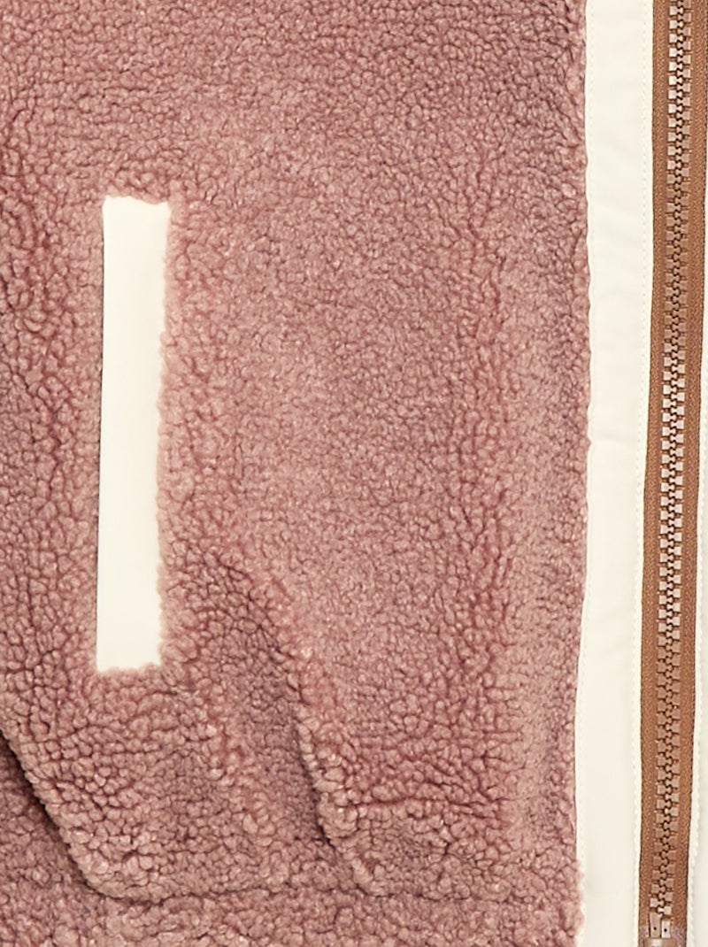 Gilet zippé effet moutonné Marron - Kiabi