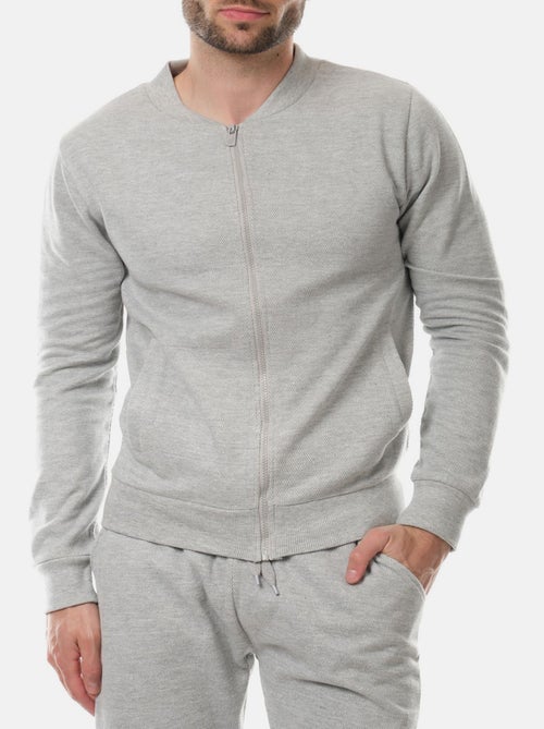 Gilet zippé en maille piquée - Kiabi