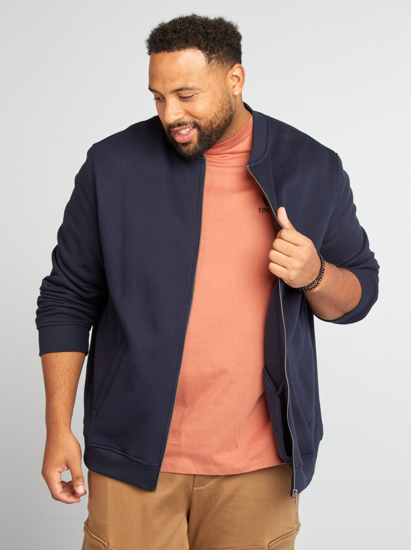 Gilet zippé en molleton Bleu - Kiabi
