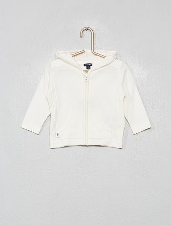 Gilet zippé en tricot avec capuche