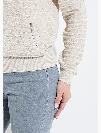 Gilet zippé esprit bomber maille brillante - Afibel