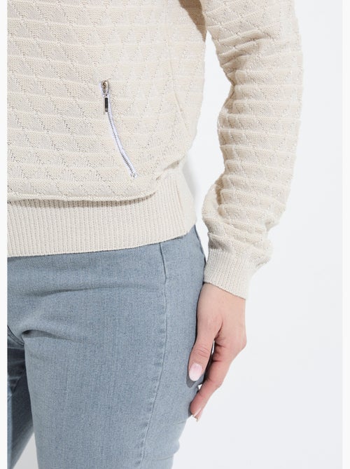 Gilet zippé esprit bomber maille brillante - Afibel - Kiabi