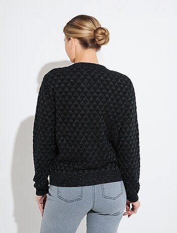 Gilet zippé esprit bomber maille brillante - Afibel