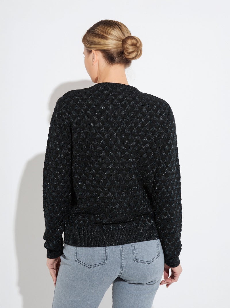 Gilet zippé esprit bomber maille brillante - Afibel Noir - Kiabi