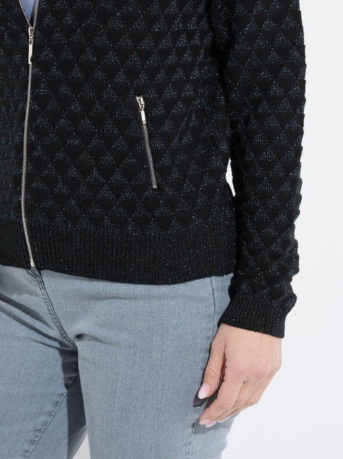 Gilet zippé esprit bomber maille brillante - Afibel - Kiabi