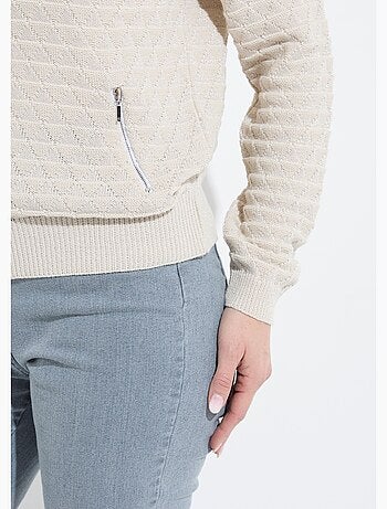 Gilet zippé esprit bomber maille brillante