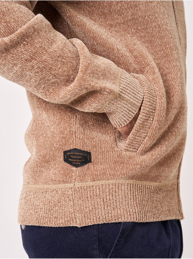 Gilet zippé homme en maille ultra douce 'deeluxe' Beige - Kiabi