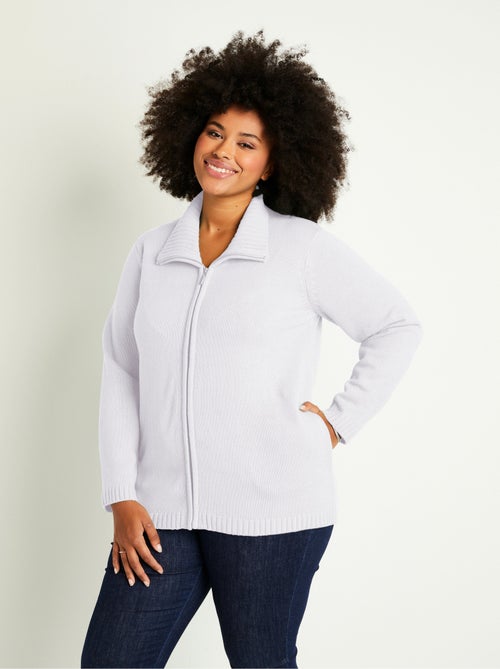 Gilet zippé long uni col montant - Afibel - Kiabi