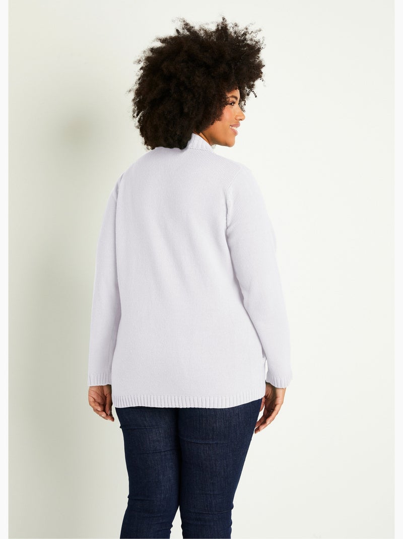Gilet zippé long uni col montant - Afibel Blanc - Kiabi