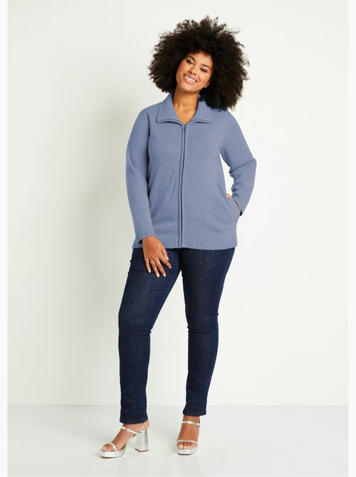 Gilet zippé long uni col montant - Afibel - Kiabi