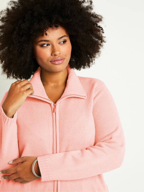 Gilet zippé long uni col montant - Afibel - Kiabi