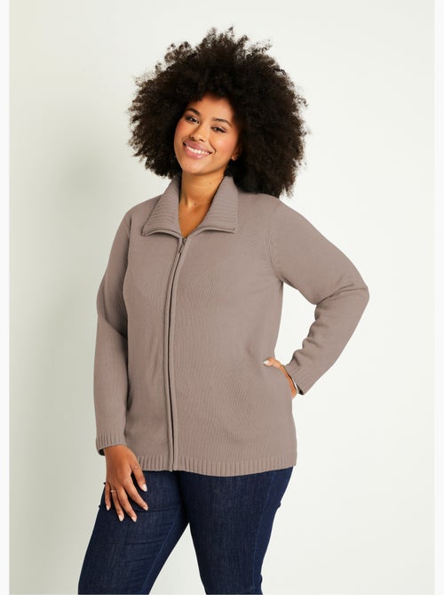 Gilet zippé long uni col montant - Afibel - Kiabi
