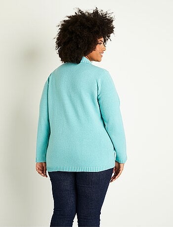 Gilet zippé long uni col montant - Afibel