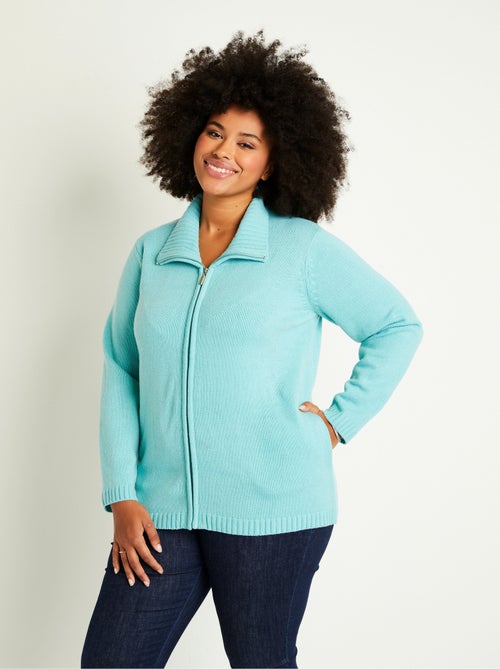 Gilet zippé long uni col montant - Afibel - Kiabi