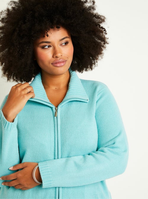Gilet zippé long uni col montant - Afibel - Kiabi