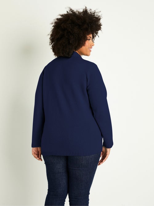 Gilet zippé long uni col montant - Kiabi