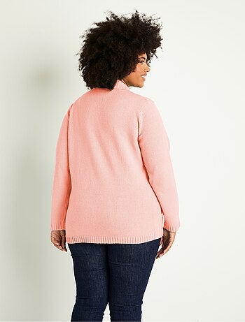 Gilet zippé long uni col montant
