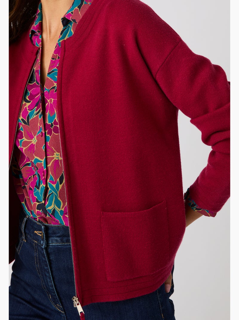 Gilet zippé maille milano - Damart Rouge - Kiabi