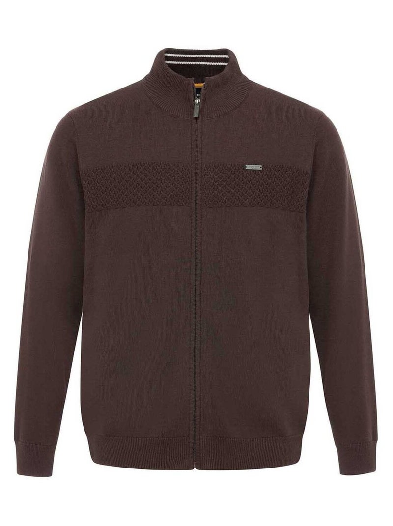 Gilet zippé marron Homme - Terre de Marins Kaki - Kiabi