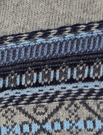 Gilet zippé mélange laine maille jacquard - Damart