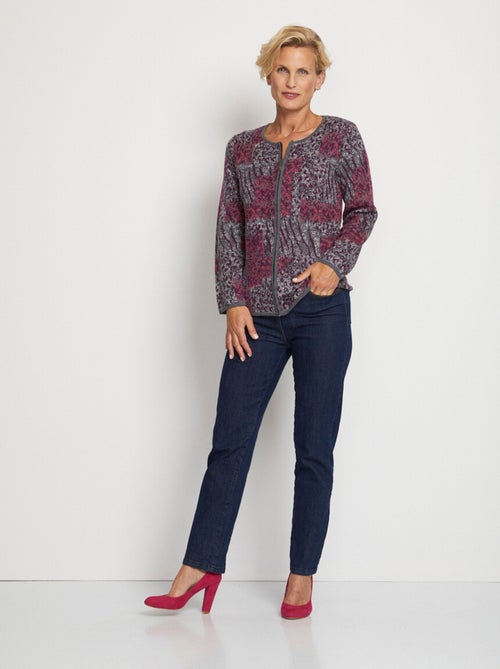 Gilet zippé mi-long jacquard léopard - Afibel - Kiabi