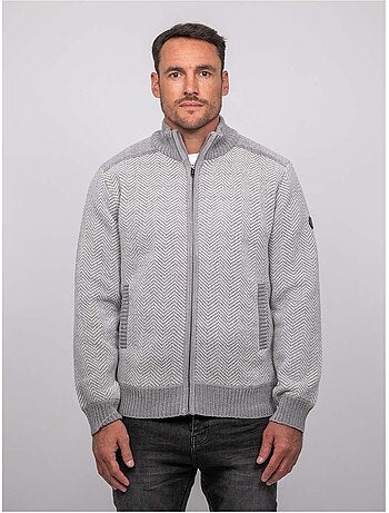 Gilet zippé motif chevrons lenidico