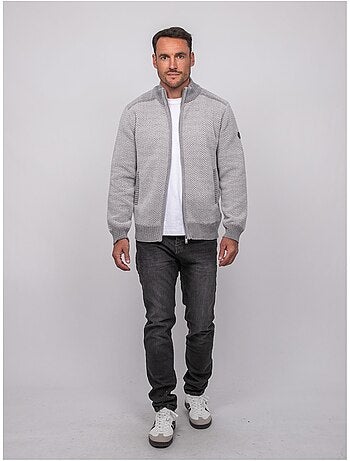 Gilet zippé motif chevrons lenidico