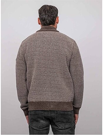 Gilet zippé motif chevrons lenidico