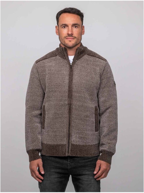 Gilet zippé motif chevrons lenidico - Kiabi