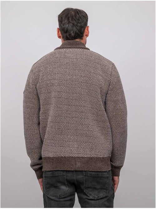 Gilet zippé motif chevrons lenidico - Kiabi