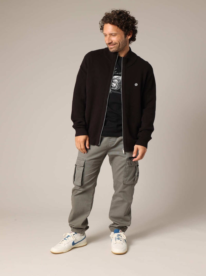 Gilet zippé pour homme casual à col montant 'Deeluxe' Noir - Kiabi