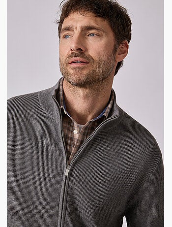 Gilet zippé thermolactyl en maille texturée - damart