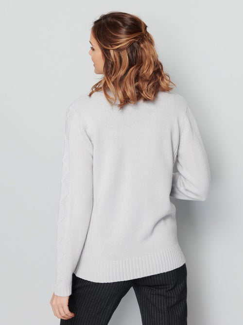 Gilet zippé uni mi-long maille épaisse - Afibel - Kiabi