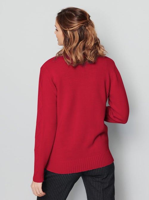 Gilet zippé uni mi-long maille épaisse - Afibel - Kiabi