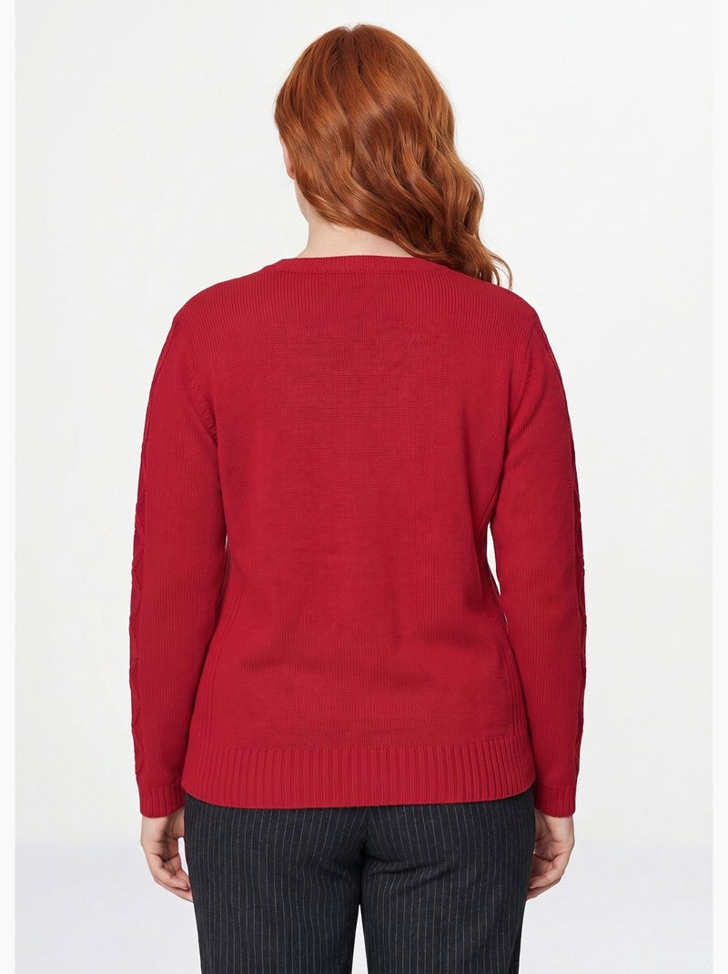Gilet zippé uni mi-long maille épaisse - Afibel Framboise - Kiabi