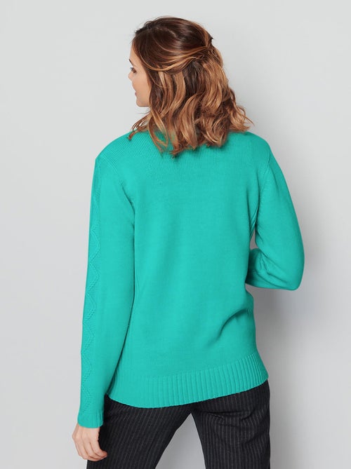 Gilet zippé uni mi-long maille épaisse - Afibel - Kiabi