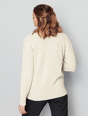 Gilet zippé uni mi-long maille épaisse