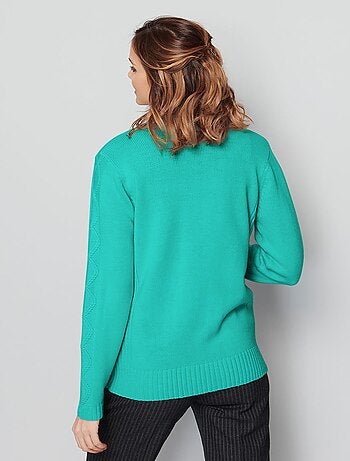 Gilet zippé uni mi-long maille épaisse