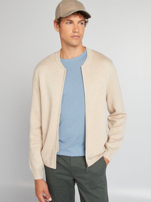 Gilet zippée en maille épaisse - Kiabi