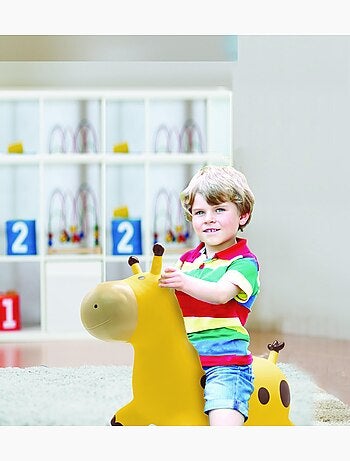 Girafe sauteuse gonflable jaune