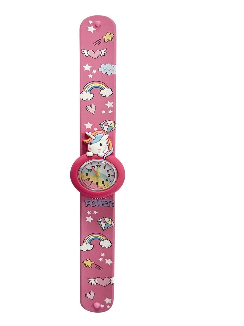 GIRL POWER - Montre bracelet rose flexible - TAKE A GIFT Rose - Kiabi
