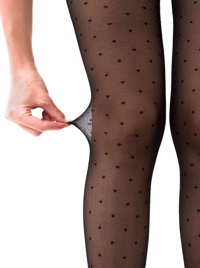 Giulia - Collants Amalia 20den à pois classiques - Noir - XL Noir - Kiabi