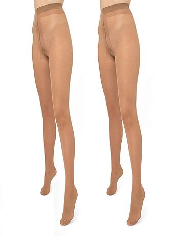 Giulia - Infinity Collants 40den classiques (Multipack) - brun clair -L