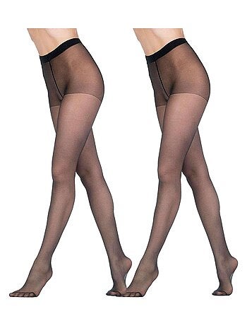 Giulia - Like Collants classiques 40den culotte confortables - (multipack) - Noir - L