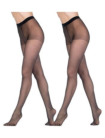 Giulia - Like Collants classiques 40den culotte confortables - (multipack) - Noir - M