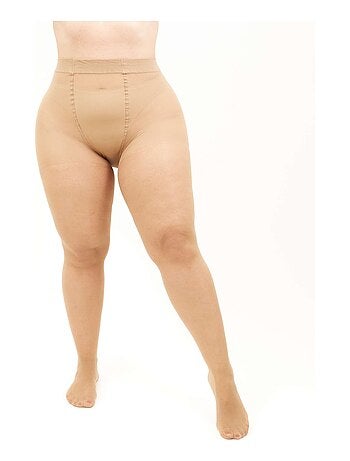 Giulia - Molly 40den (grandes tailles) Collants conçus pour jambes courtes (multipack) - Beige - 3XL