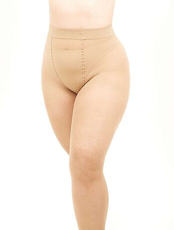 Giulia - Molly 40den (grandes tailles) Collants conçus pour jambes courtes (multipack) - Beige - 3XL